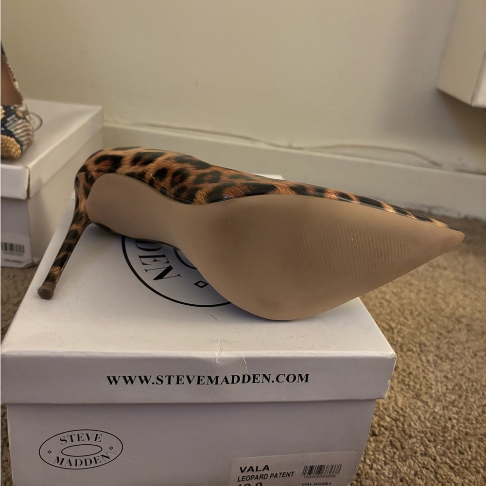 Steve Madden Vala Leopard Patent Leather Heels - Picture 2 of 2